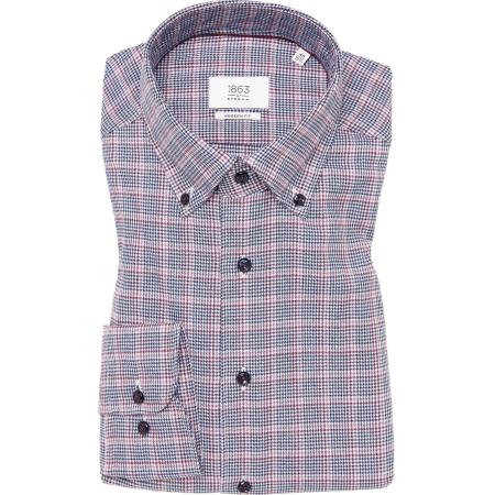 ETERNA 1863 Flanellen Overhemd bordeaux, Ruit