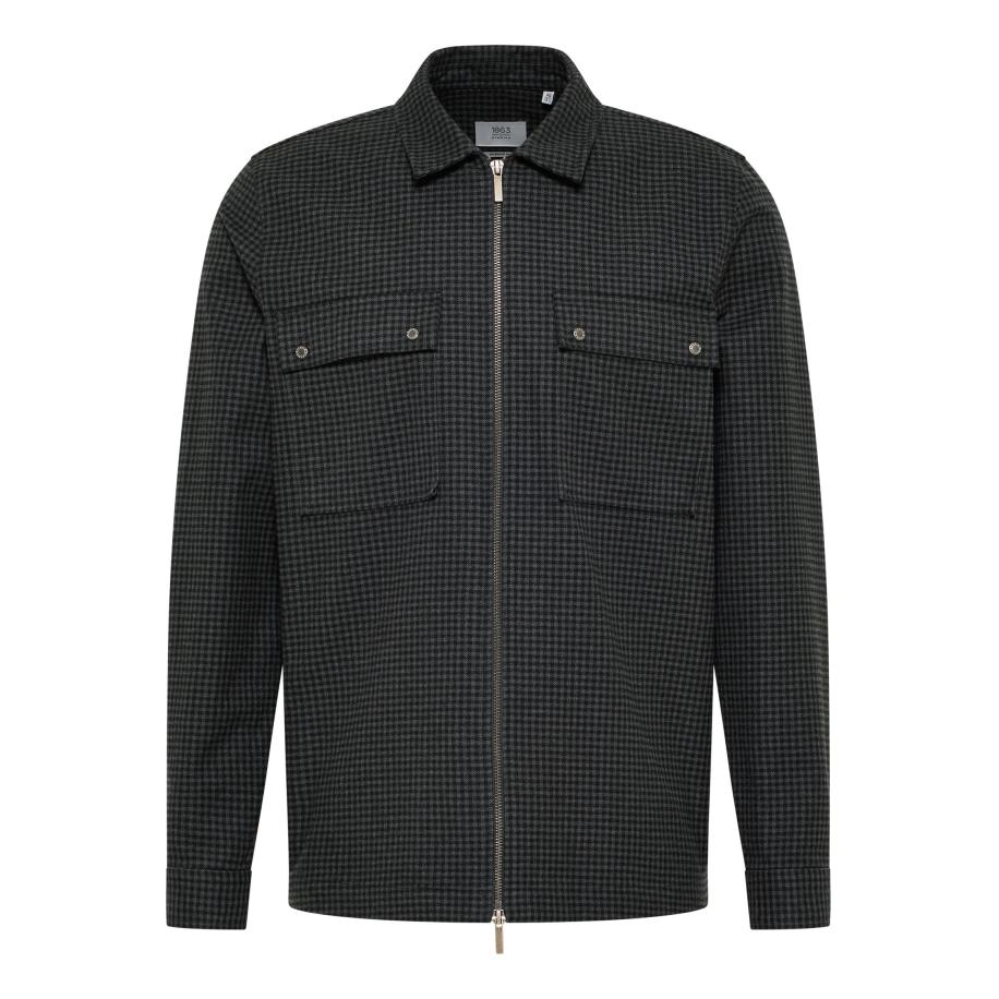 ETERNA 1863 Flanellen Overhemd antraciet, Ruit Grijs