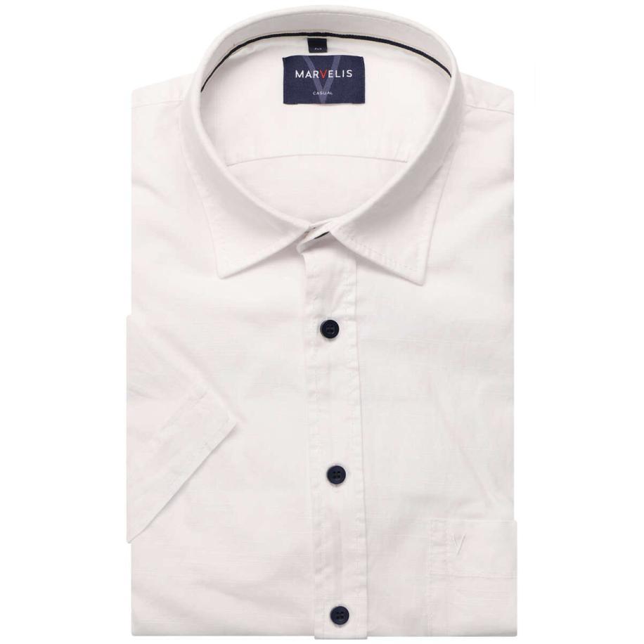 Marvelis Casual Overhemd Korte mouw wit Wit
