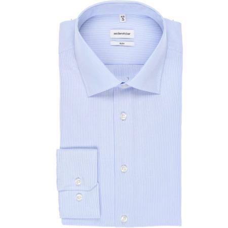 Seidensticker Overhemd lichtblauw, Gestreept