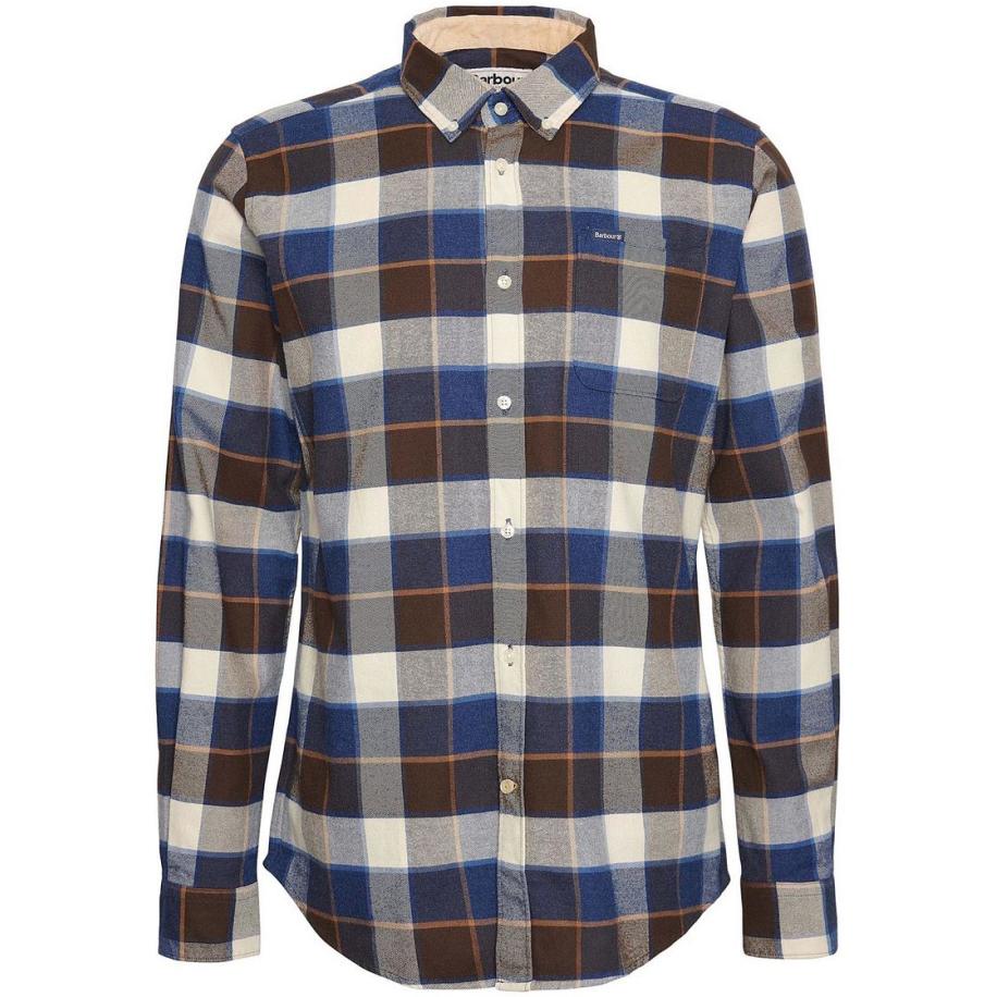 Barbour Valley Overhemd Ruit Bruin Blauw Bruin