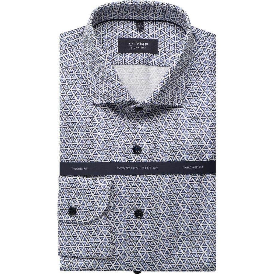 OLYMP SIGNATURE Overhemd blauw, Bedrukt Blauw
