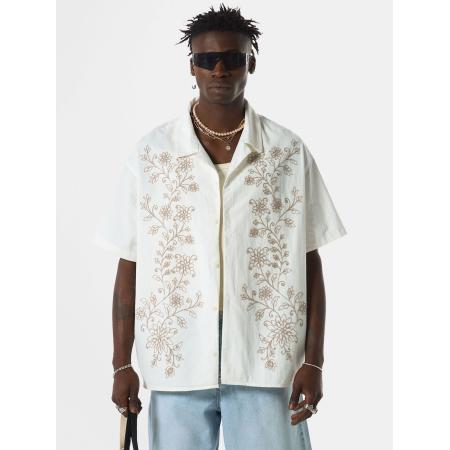 VAMOS CLO Overhemd donkerbeige / eierschaal