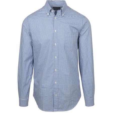 Steppin' Out Poplin Overhemd Ruit Lichtblauw