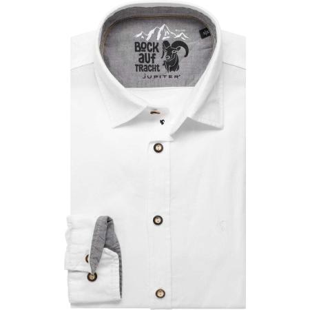 Jupiter Traditioneel overhemd wit, Effen