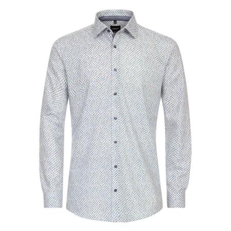 Venti Overhemd blauw, Bedrukt