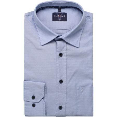 Marvelis Casual Overhemd blauw, Faux-uni