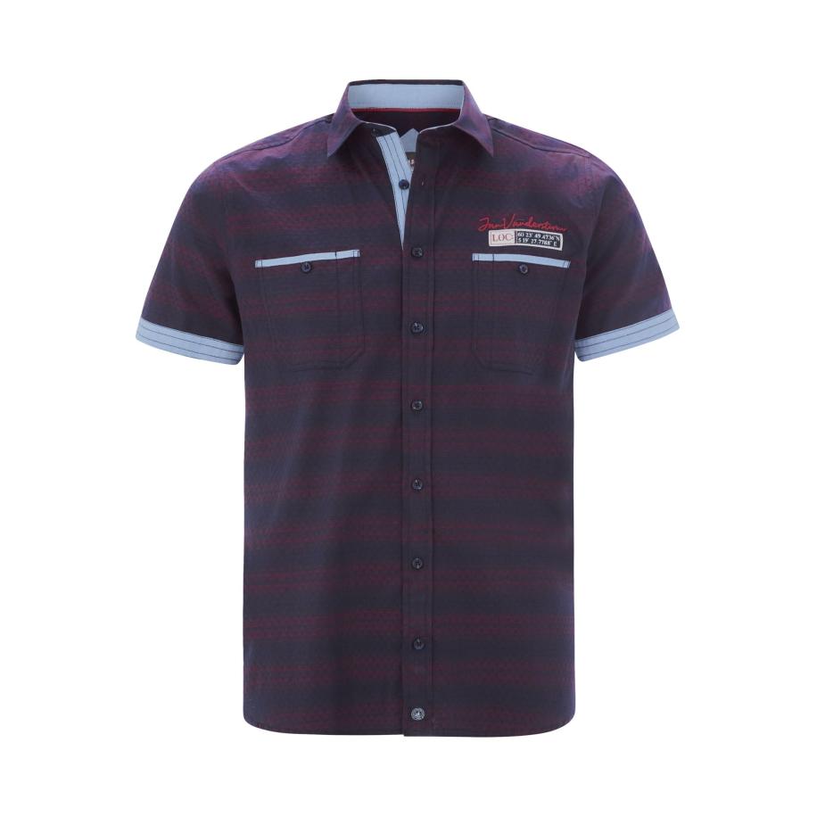 Jan Vanderstorm Overhemd Korte mouw donkerrood Rood