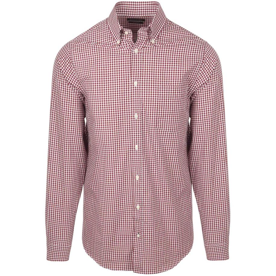 Steppin' Out Poplin Overhemd Ruit Rood Rood