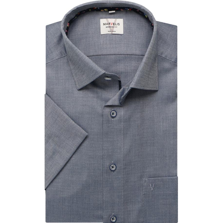Marvelis Overhemd Korte mouw marine Blauw