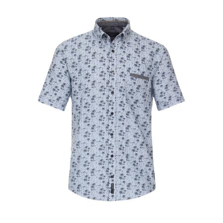Casa Moda Casual Overhemd Korte mouw blauw