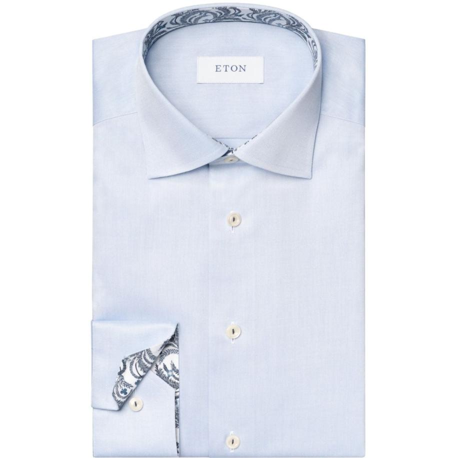 ETON Overhemd lichtblauw, Effen Blauw