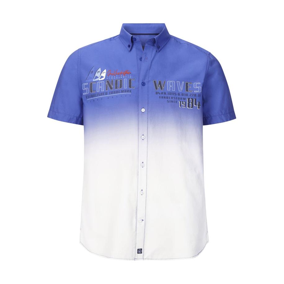 Jan Vanderstorm Overhemd Korte mouw lichtblauw Blauw