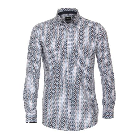 Venti Overhemd blauw, Bedrukt