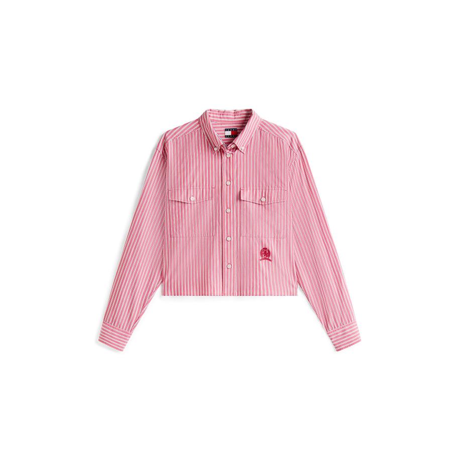 Tommy Jeans Tommy Jeans Blouse donkergrijs / pink / rood / wit -