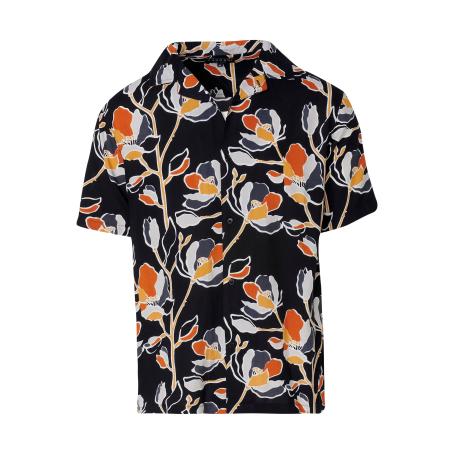 KOROSHI KOROSHI Overhemd donkergrijs / oranje / zwart / wit