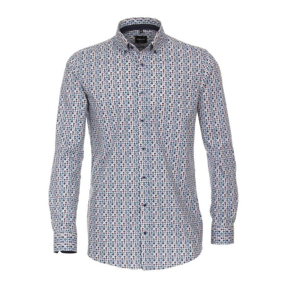 Venti Overhemd blauw, Bedrukt Multicolor