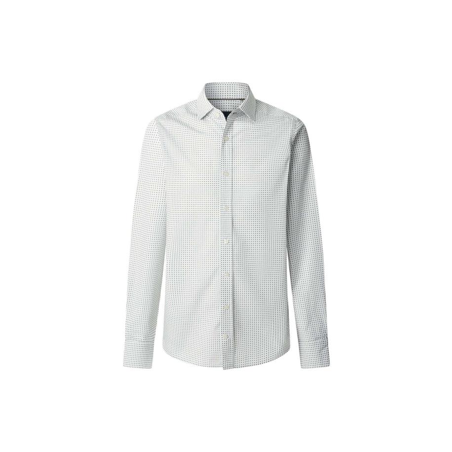 Hackett London Hackett London Overhemd olijfgroen / wit -