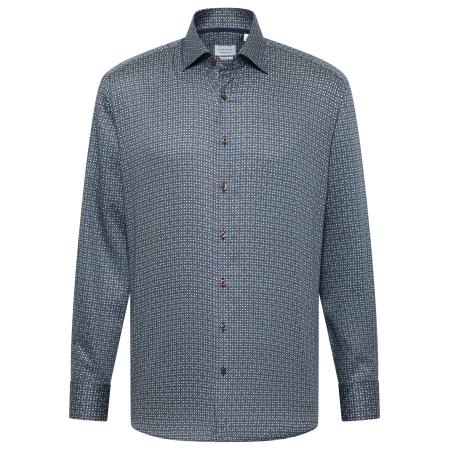 Eterna ETERNA Zakelijk overhemd azuur / donkerblauw / bruin