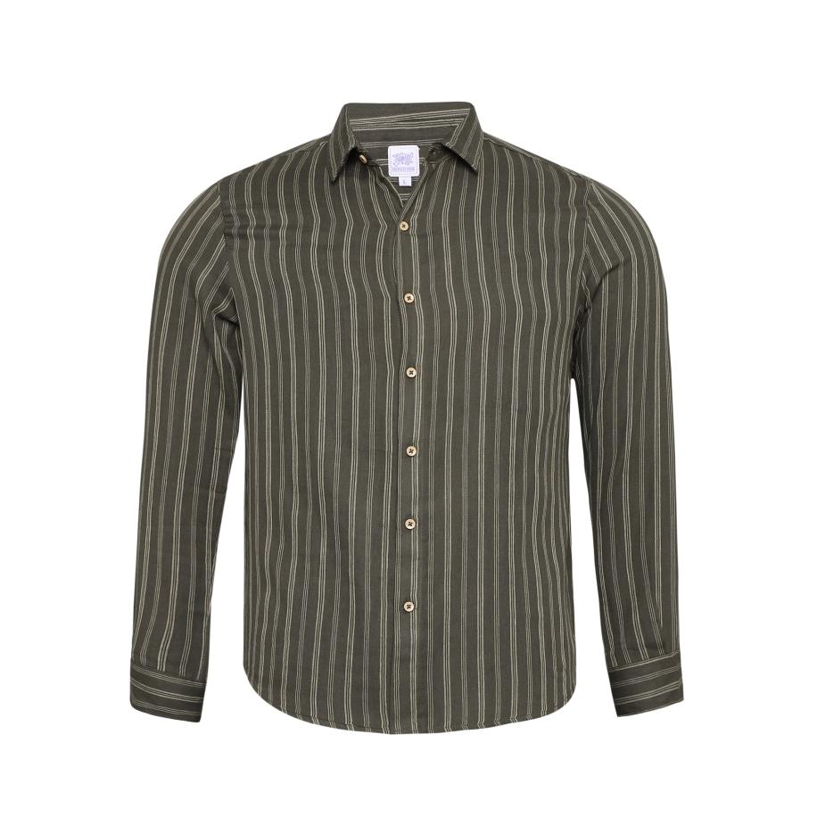 Campus Sutra Campus Sutra Overhemd Tirzah jade groen / wit -