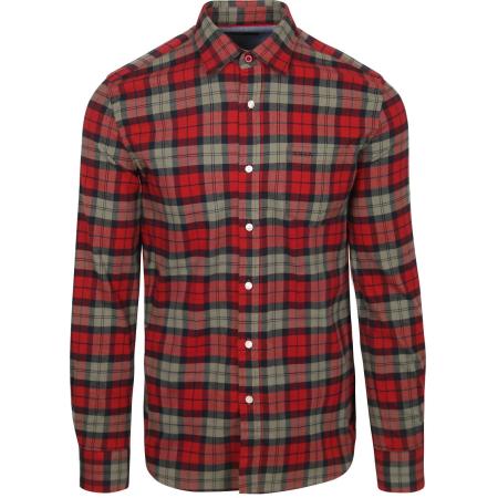 NZA Shirt Marcel Flannel Check Cherry Red