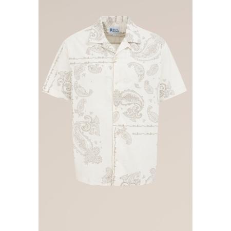 Blue Ridge heren blouse met dessin - Regular fit - Wit - Katoen - Maat: XS