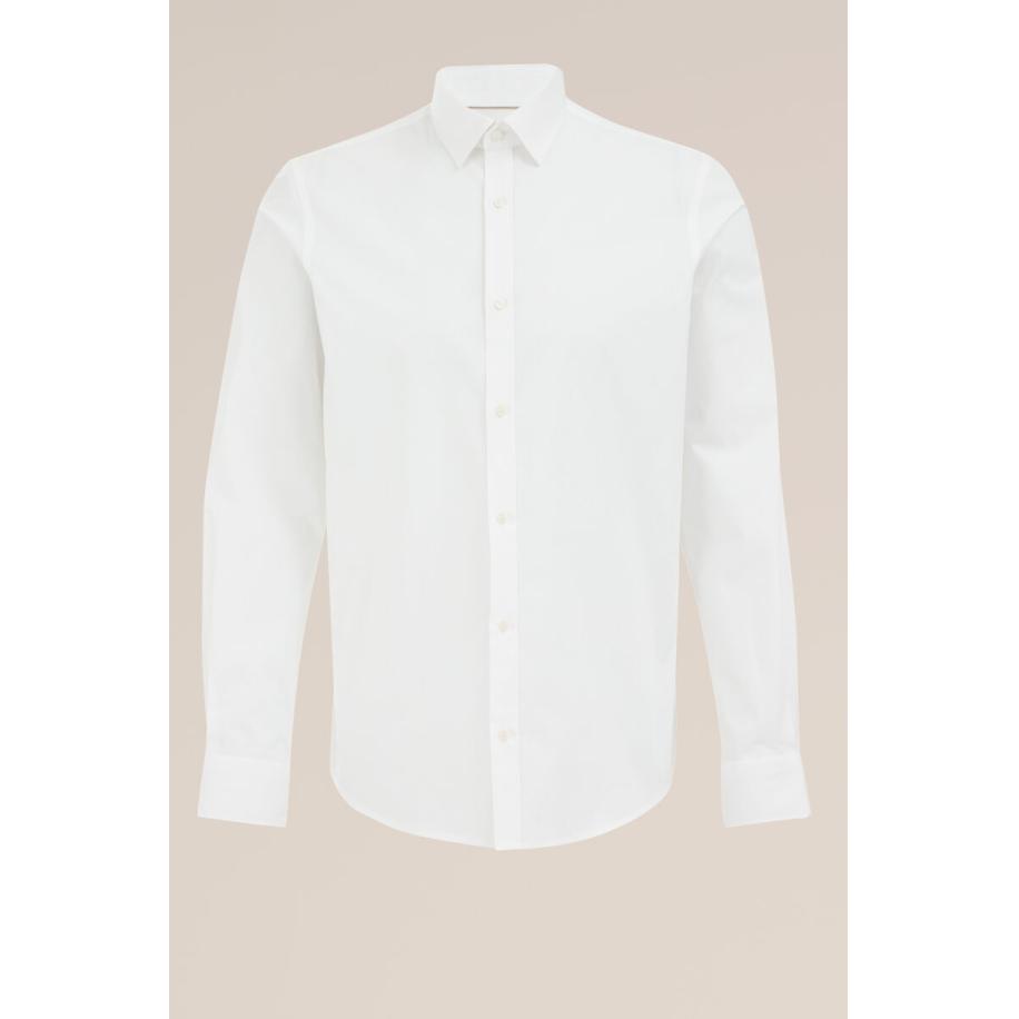 Fundamentals heren anti-odour overhemd met stretch - Regular fit - Wit - Katoen - Maat: M Wit