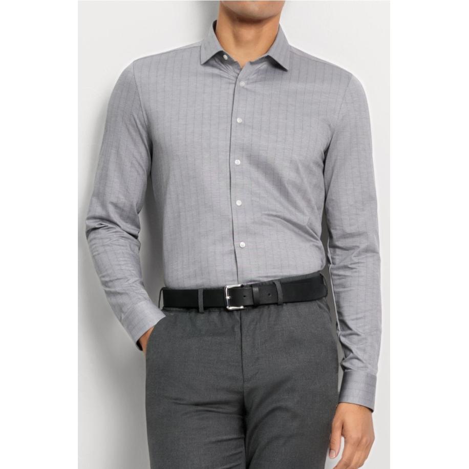OLYMP Level Five 24/Seven Overhemd grijs, Faux-uni Zwart