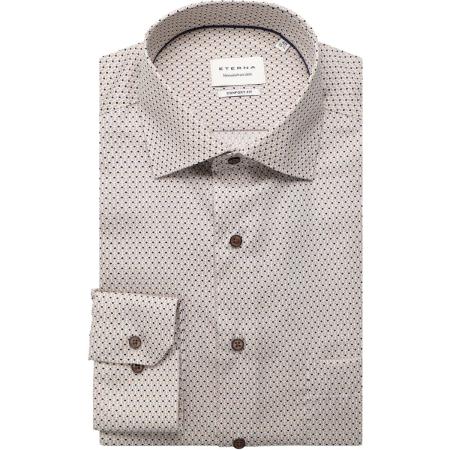 ETERNA Overhemd donkerbruin, Bedrukt