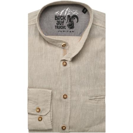 Jupiter Traditioneel overhemd zand, Effen