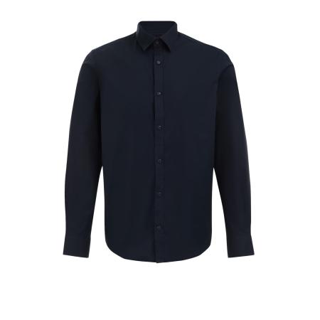 Fundamentals heren anti-odour overhemd met stretch - Regular fit - Donkerblauw - Katoen - Maat: XL