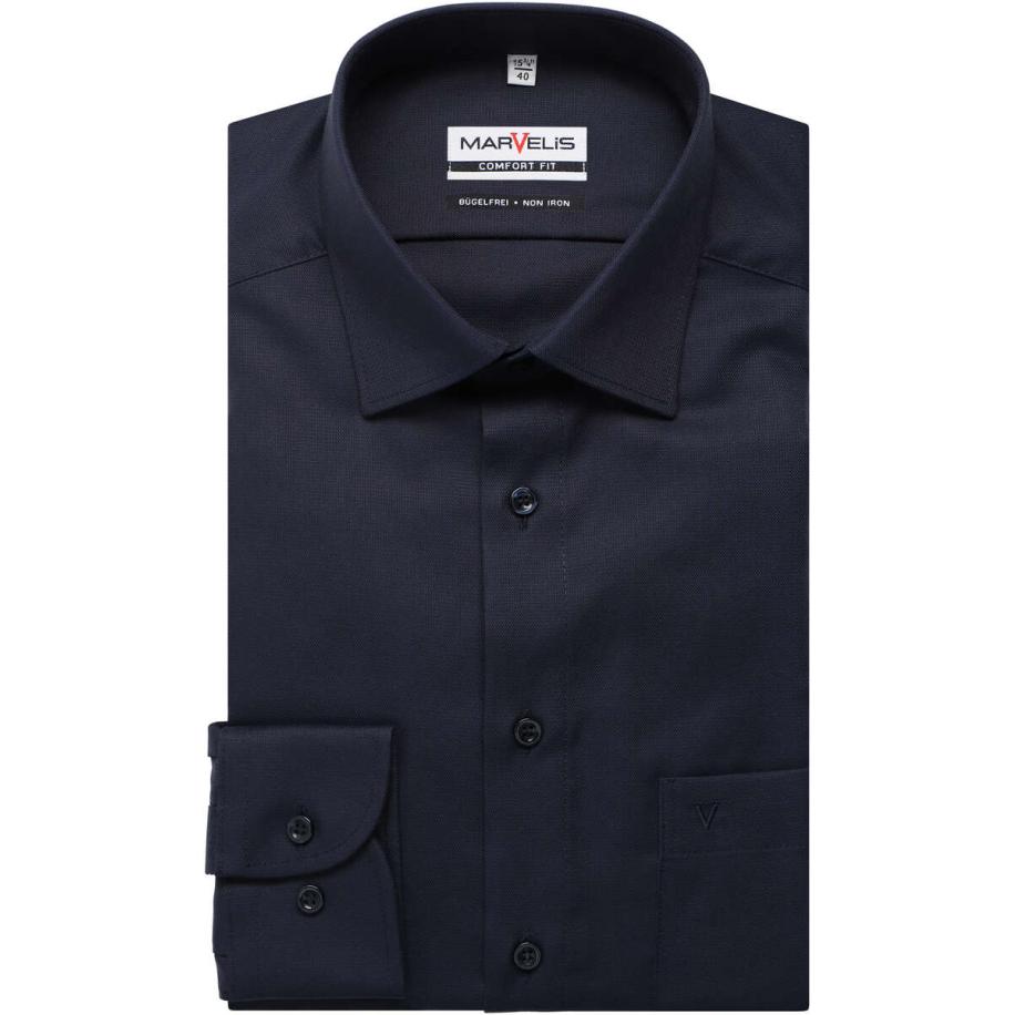 Marvelis Overhemd marine, Faux-uni Blauw