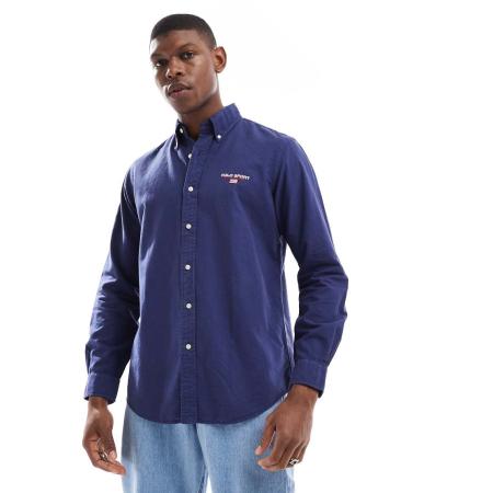 Polo Ralph Lauren - Sport Capsule - Garment-dyed klassiek oversized Oxford overhemd met klein logo in marineblauw
