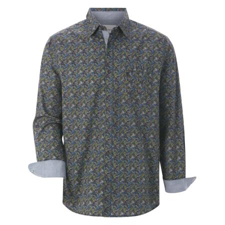 BABISTA BABISTA Overhemd Havion enziaan / grijs / olijfgroen / natuurwit