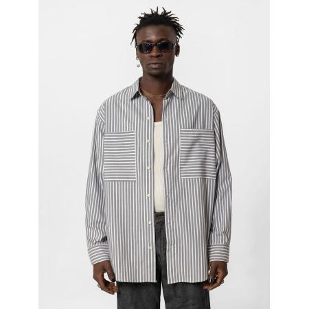 VAMOS CLO Overhemd Everett grijs / wit