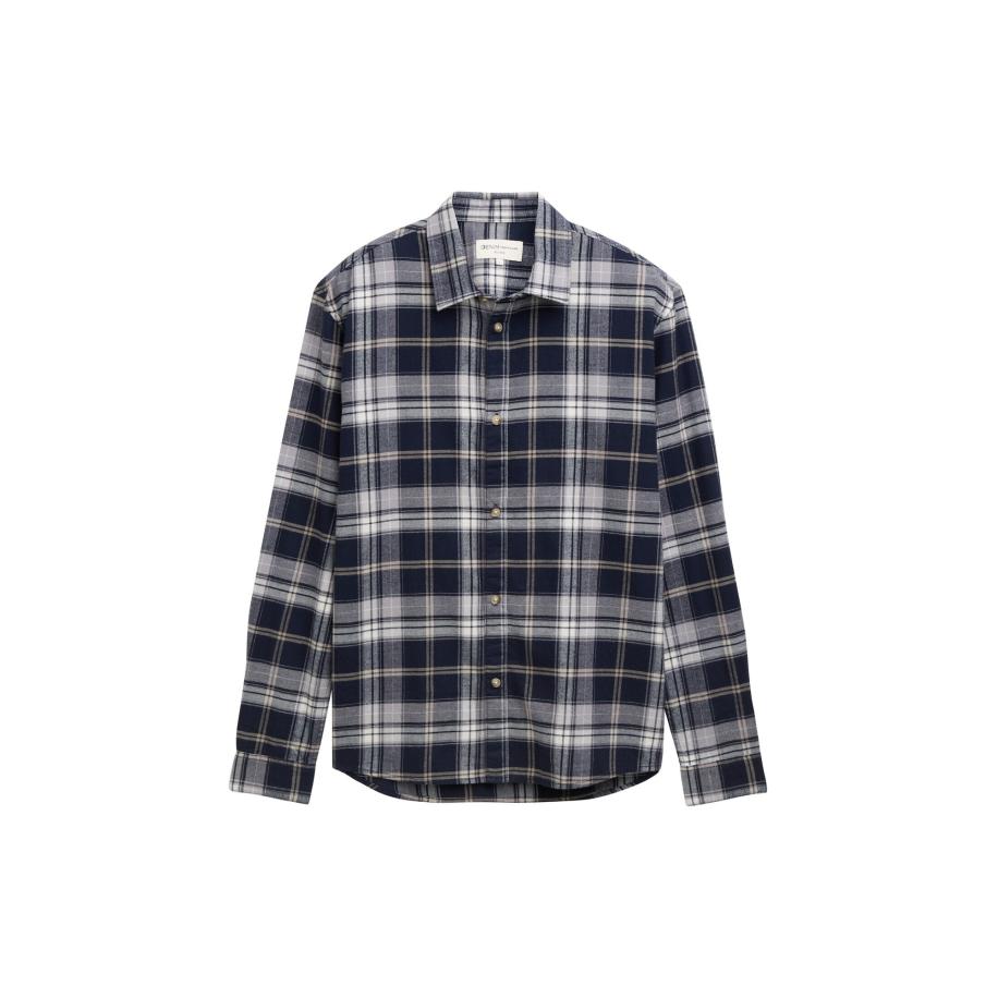 Tom Tailor TOM TAILOR DENIM Overhemd navy / greige / wit -
