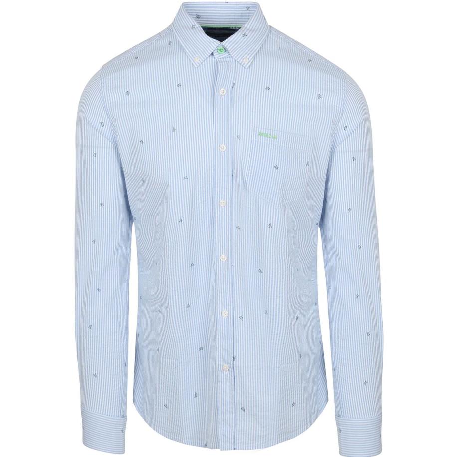 NZA Overhemd Julius Print Blauw Blauw