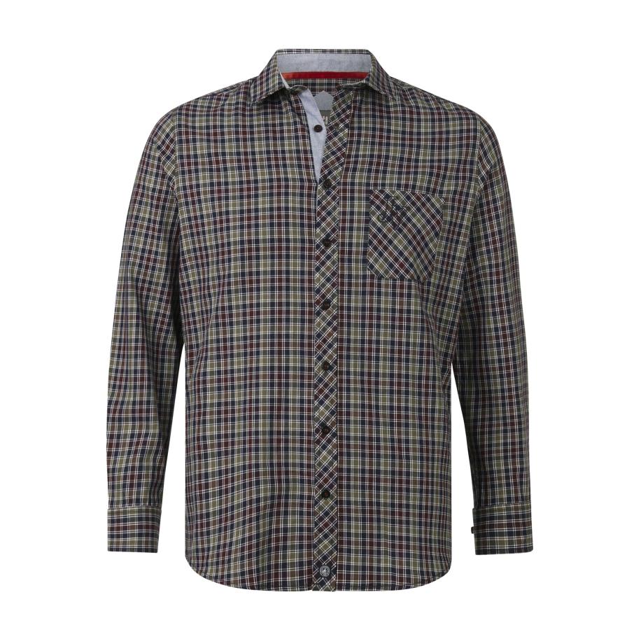 Jan Vanderstorm Overhemd olijf, Ruit Groen