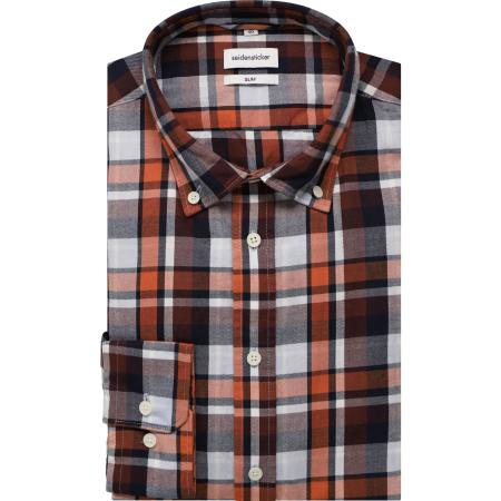 Seidensticker Overhemd oranje, Ruit