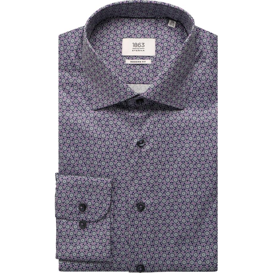 ETERNA 1863 Overhemd lila, Bedrukt Paars