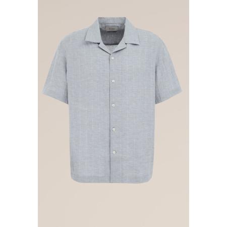 Van Gils heren easy-care linnen overhemd - Regular fit - Blauw - Linnen - Maat: XS