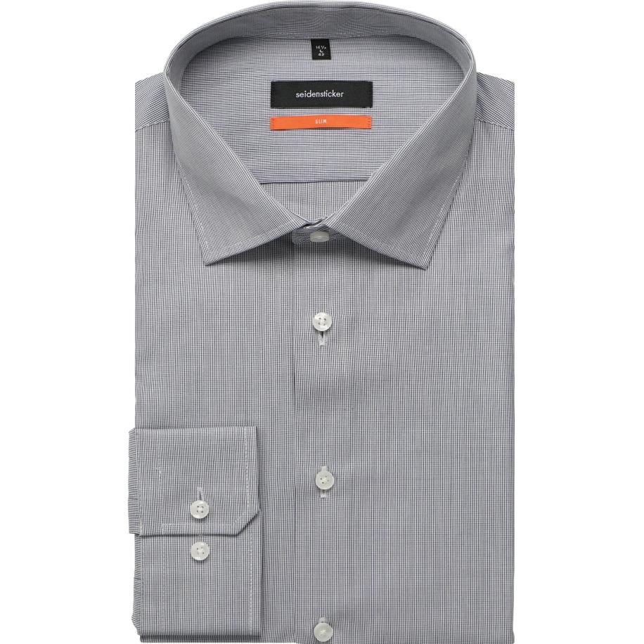 Seidensticker Overhemd blauw, Micro-patroon Blauw