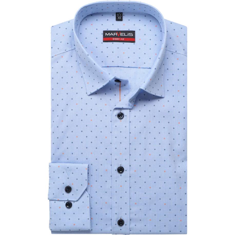 Marvelis Overhemd blauw, Bedrukt Blauw