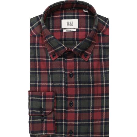 ETERNA 1863 Overhemd bordeaux, Ruit