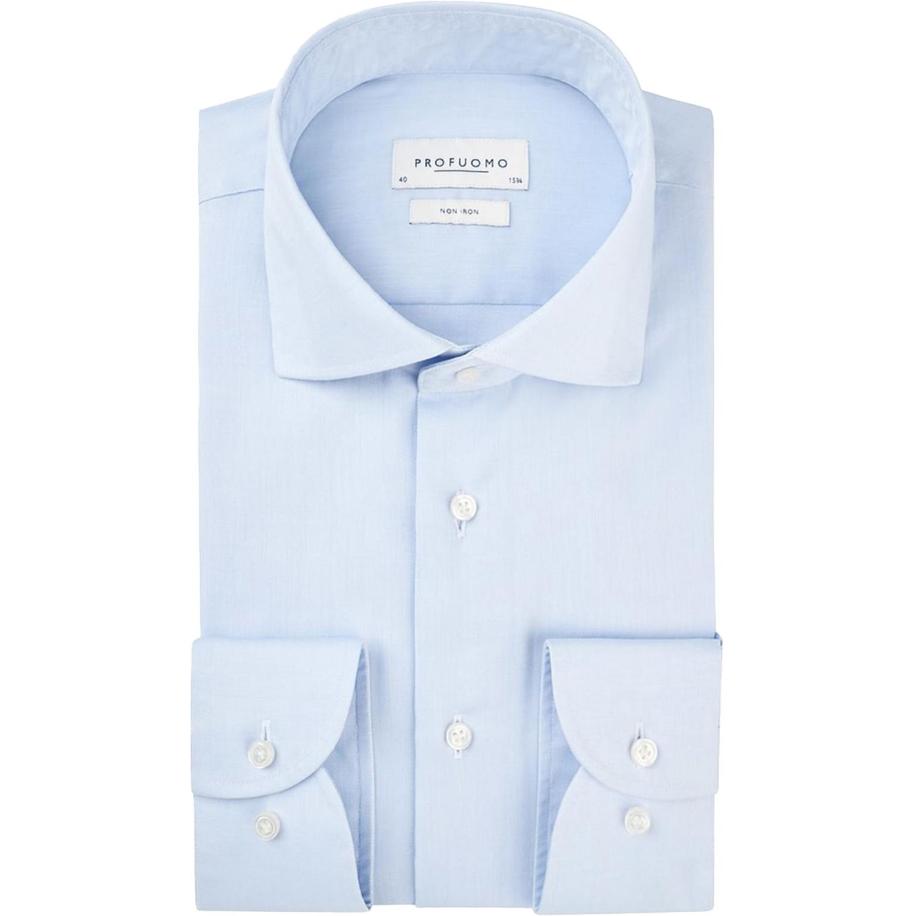 Profuomo Overhemd Cutaway Blue Blauw