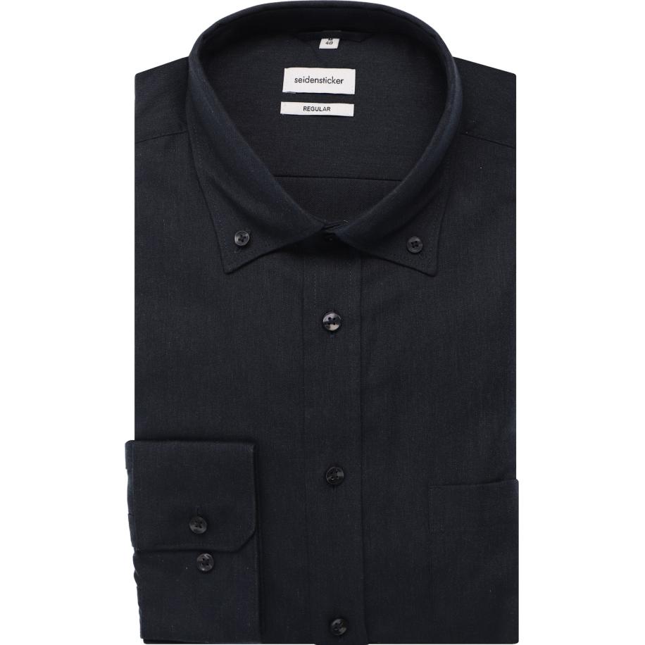 Seidensticker Overhemd marine, Effen Blauw