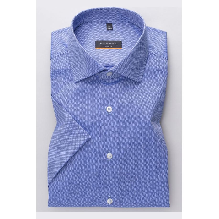 ETERNA Overhemd Korte mouw donkerblauw Blauw