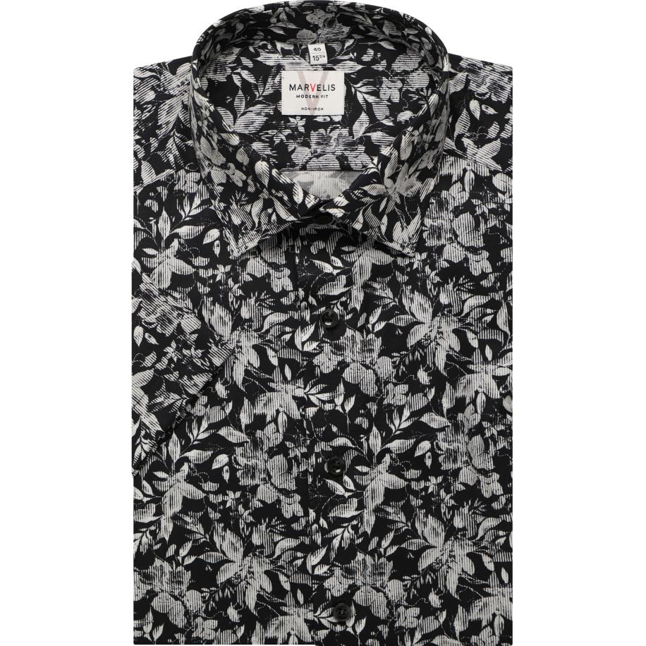 Marvelis Overhemd Korte mouw zwart Zwart