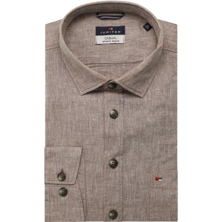Jupiter Casual Overhemd beige, Effen
