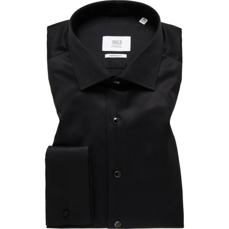 ETERNA 1863 Overhemd zwart, Effen